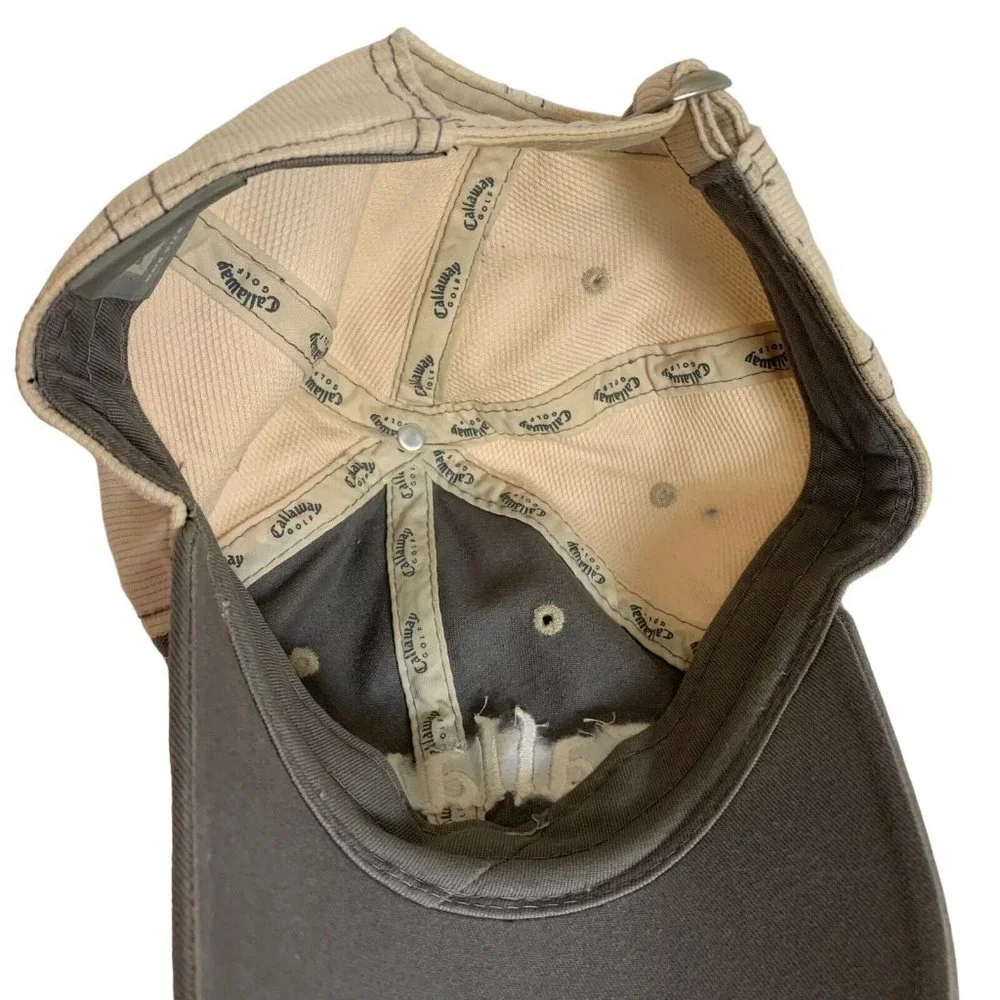 New Era Callaway Golf Cap Gray Cream ‎ Adjustable Hat Baseball Cap